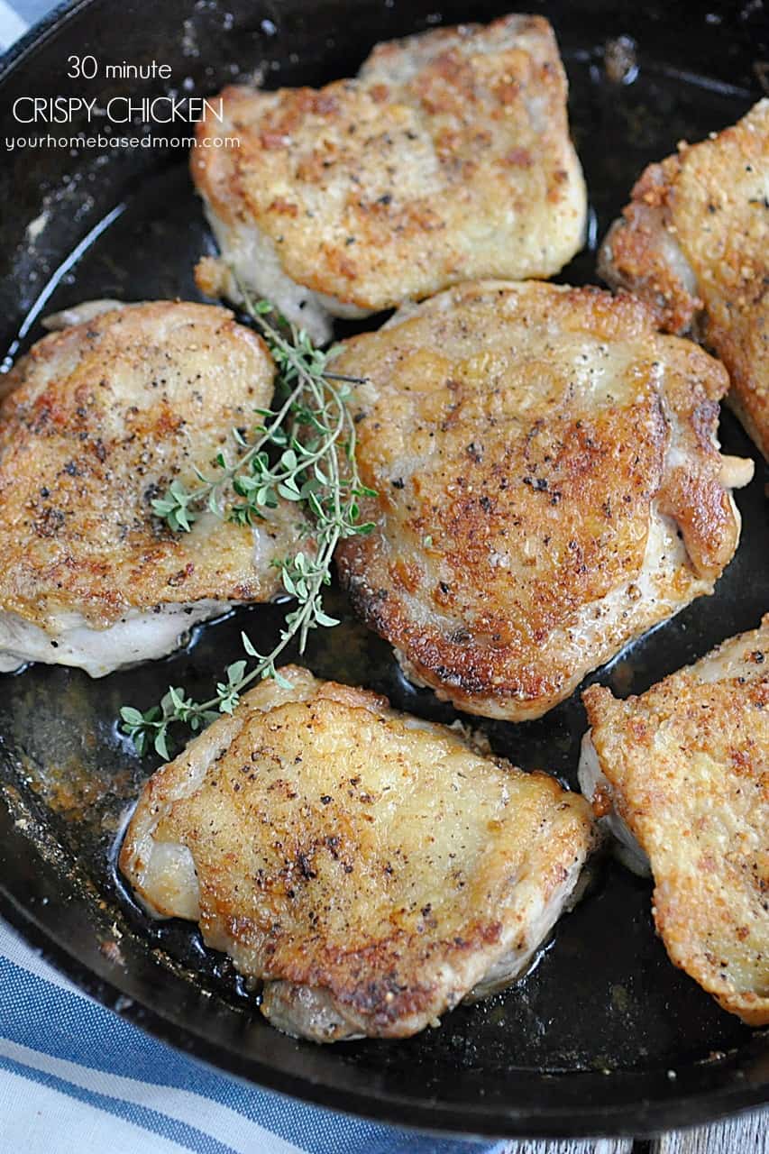  Crispy Chicken in a cast iron skillet