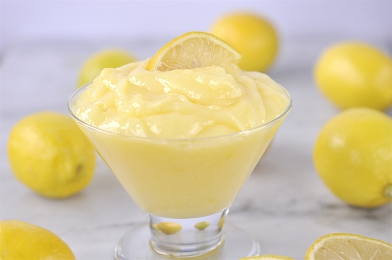 Lemon curd in a dessert cup