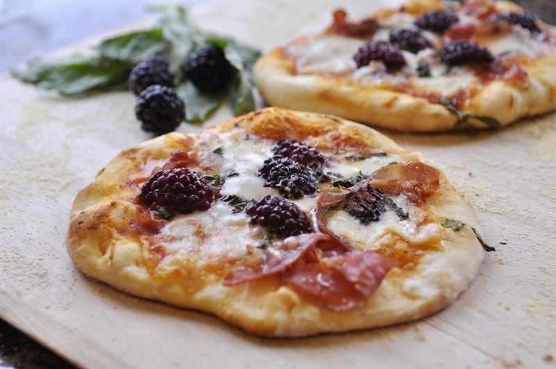 Proscuitto, Blackberry and Basil Pizza