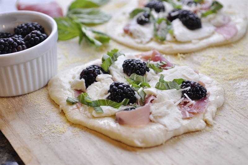 Proscuitto, Blackberry and Basil Pizza