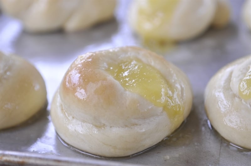 Lemon Curd Rolls with Lemon Drizzle