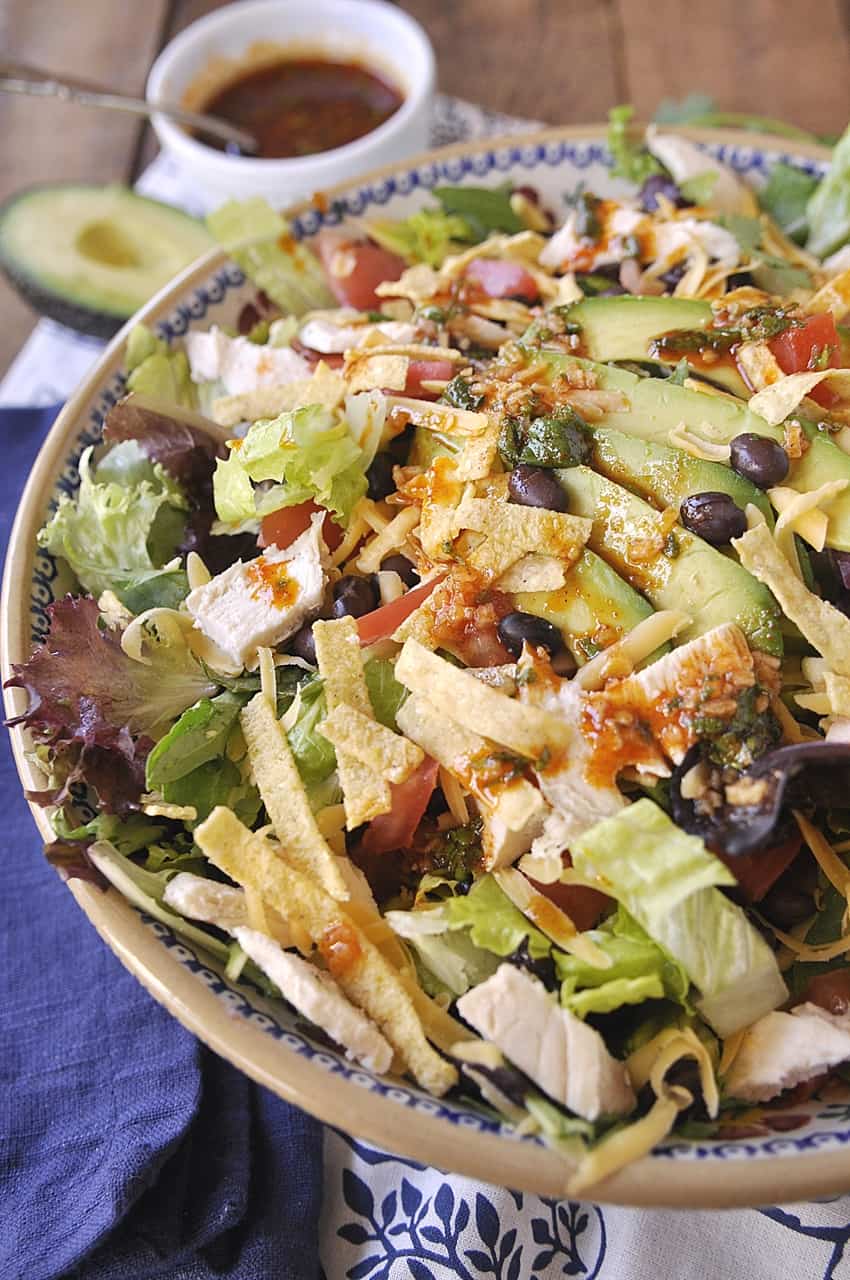 bowl of tex mex chicken salad