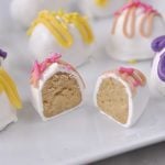 cut open easter egg truffle