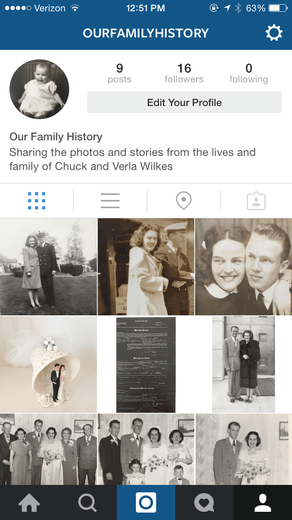 Instagram and family history from yourhomebasedmom.com