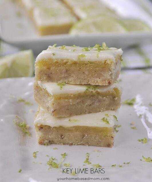 stack of three key lime bars