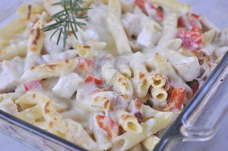 Penne Rustica in a 9x13 pan