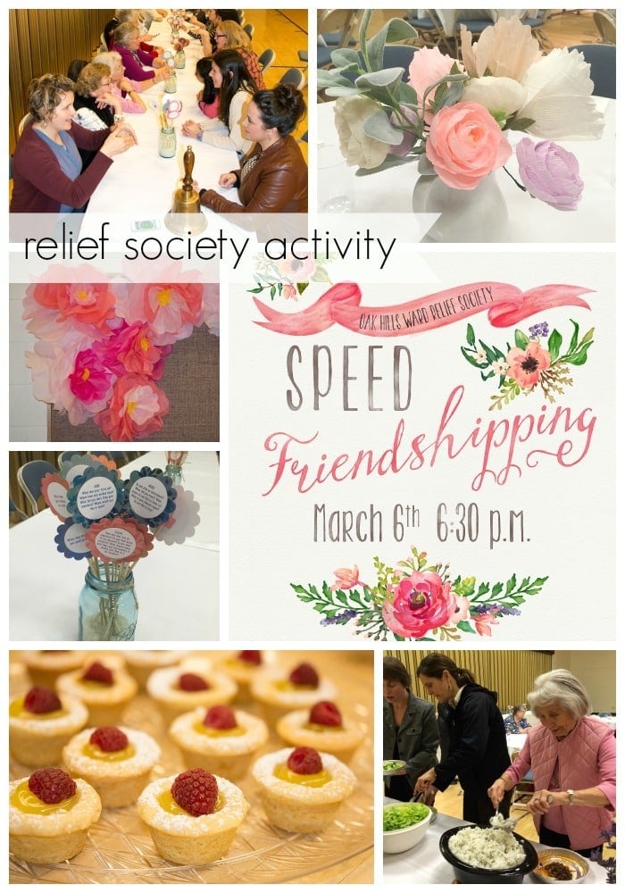 Speed Friendshipping Relief Society Activity Leigh Anne Wilkes