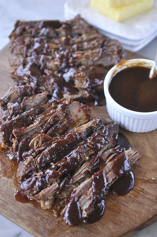 sliced bbq beef brisket