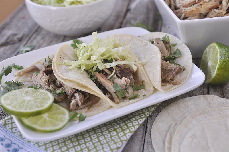 salsa verde pork tacos