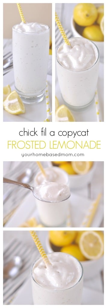 Enjoy a Chick fil A Copycat Frosted Lemonade on a warm summer day! Make it at home.