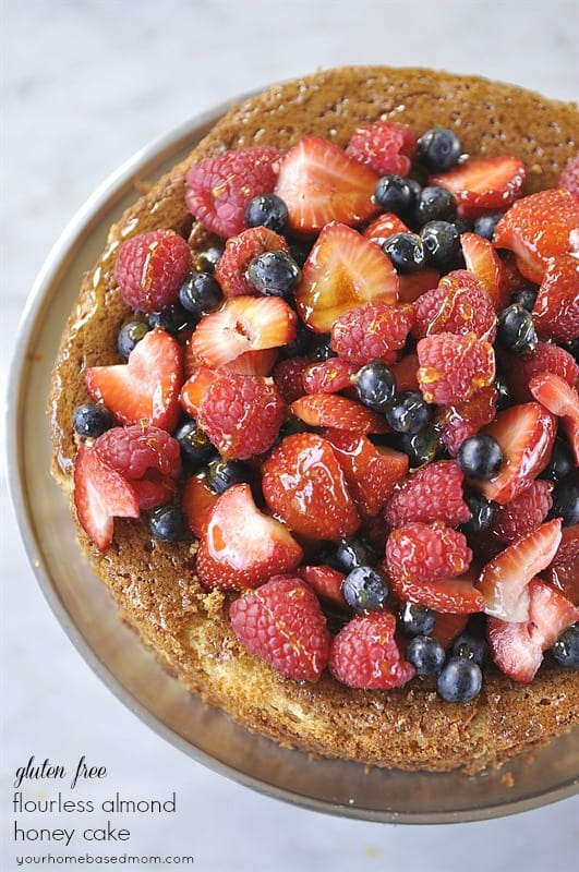 Gluten Free Almond Honey Cake with Berries