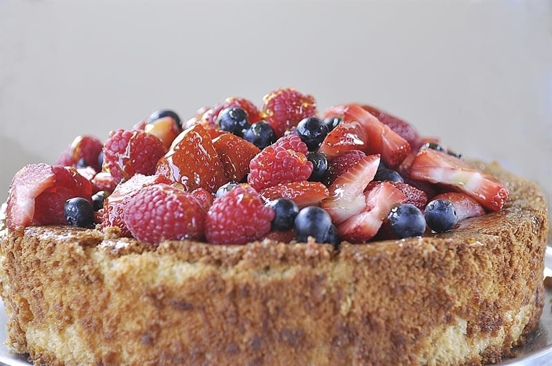 Gluten Free Almond Honey Cake with Berries