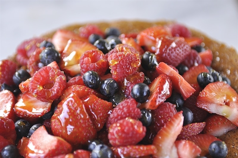 Gluten Free Almond Honey Cake with Berries