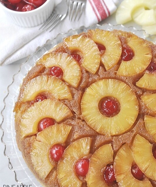 pineapple upside down cake with cherries