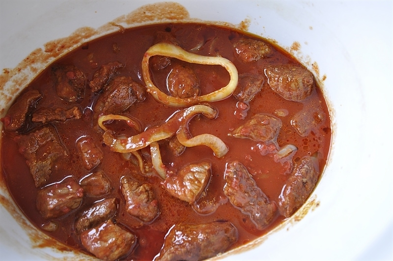 Beef Stroganoff in the crock pot