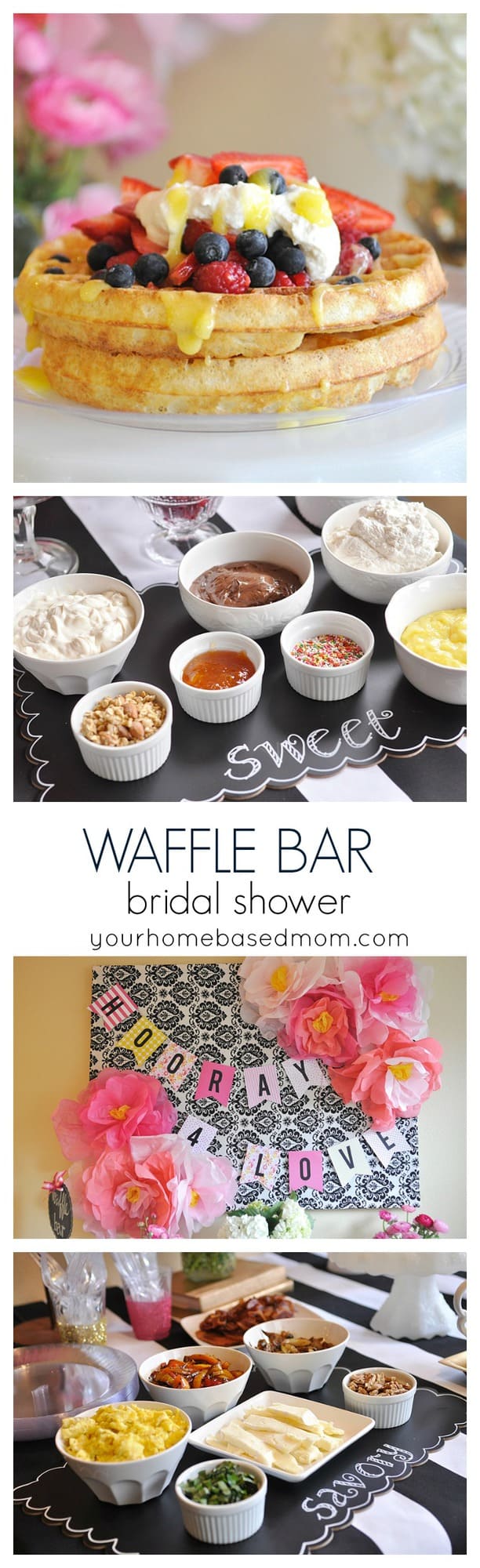 Waffle Bar Bridal Shower @yourhomebasedmom.com
