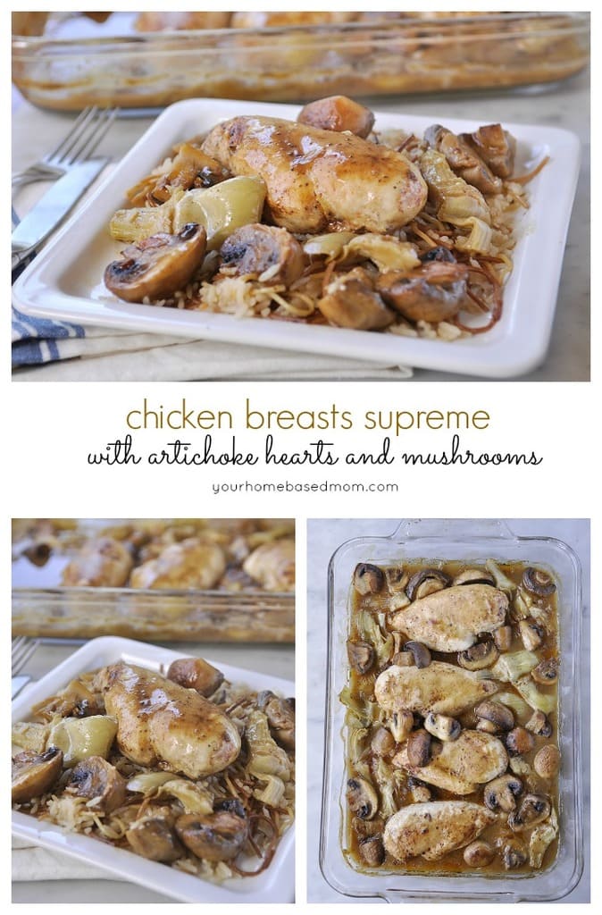 Chicken Breasts Supreme with Artichoke Hearts and Mushrooms will impress your dinner guests. Looks sophisticated but so easy to make.