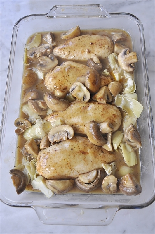 Chicken Breast Supreme with mushrooms and artichoke hearts