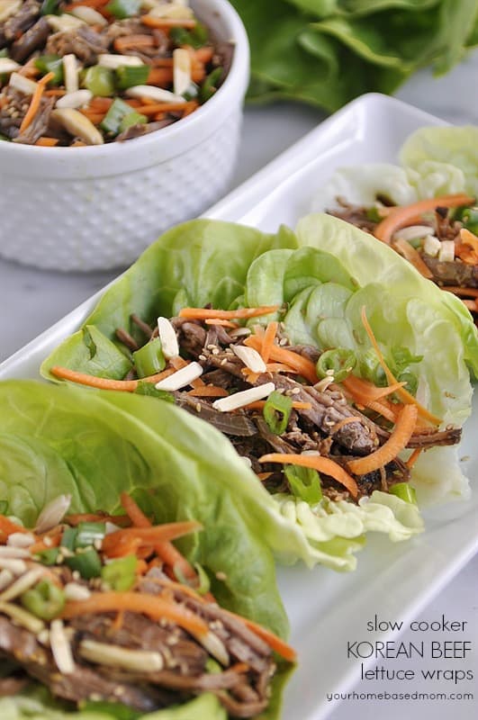 korean beef lettuce wraps - so delicious and easy to make in your slow cooker!