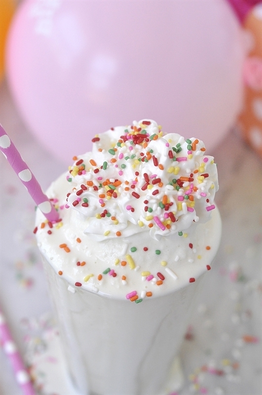 Birthday Cake Milkshake @yourhomebasedmom.com