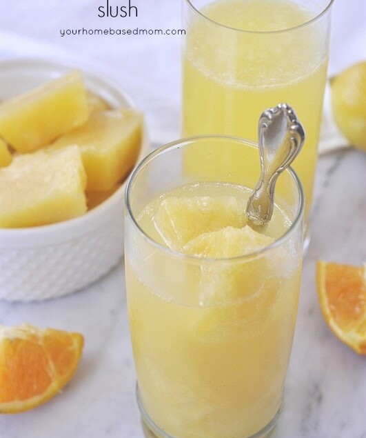 Always have a refreshing, fruity drink on hand with this fruit slush. Store the frozen slush cubes in the freezer and just pull them out and add soda!