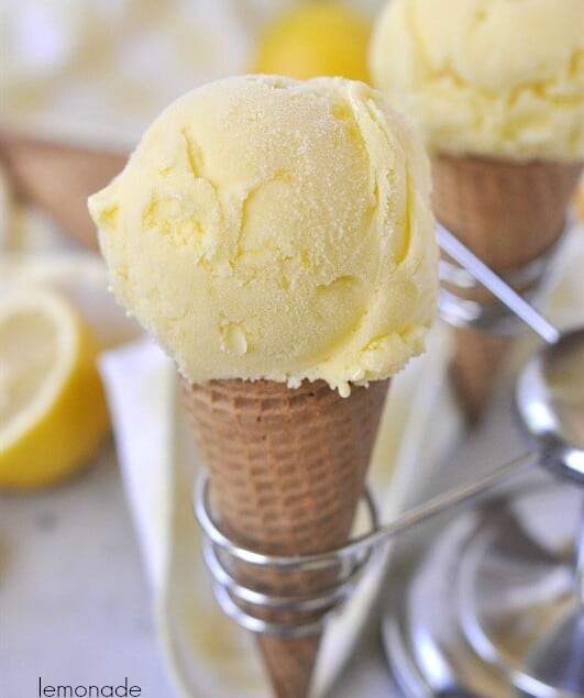 Lemonade Ice Cream is the perfect summer combination - lemonade and ice cream all in one!