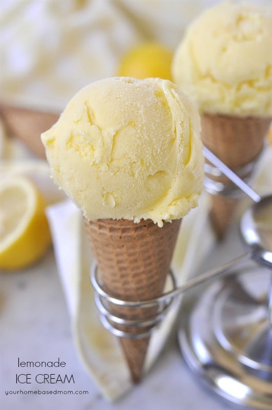 Lemonade Ice Cream is the perfect summer combination - lemonade and ice cream all in one!