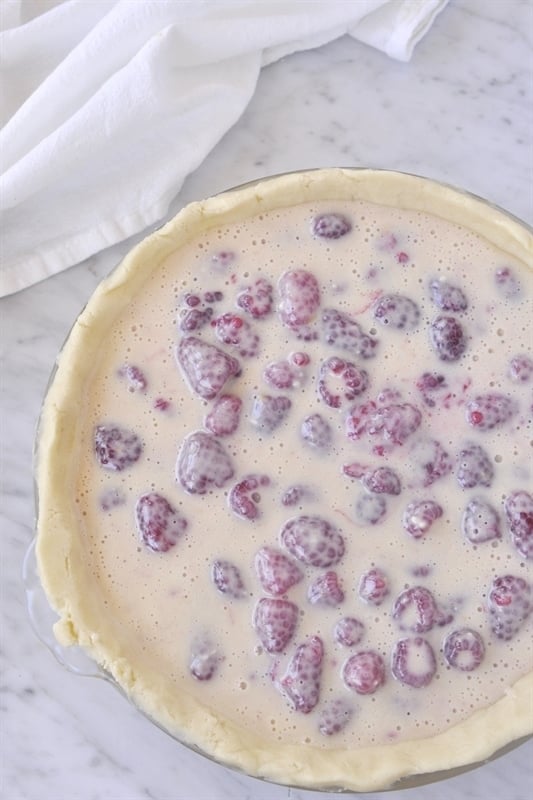 Sour Cream Raspberry Pie THM-S  Around the Family Table – Food