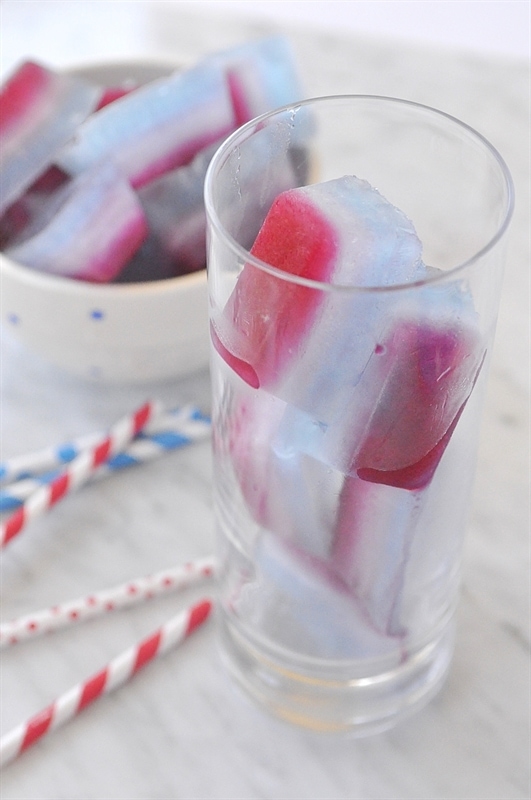 Red White and Blue Ice Cubes