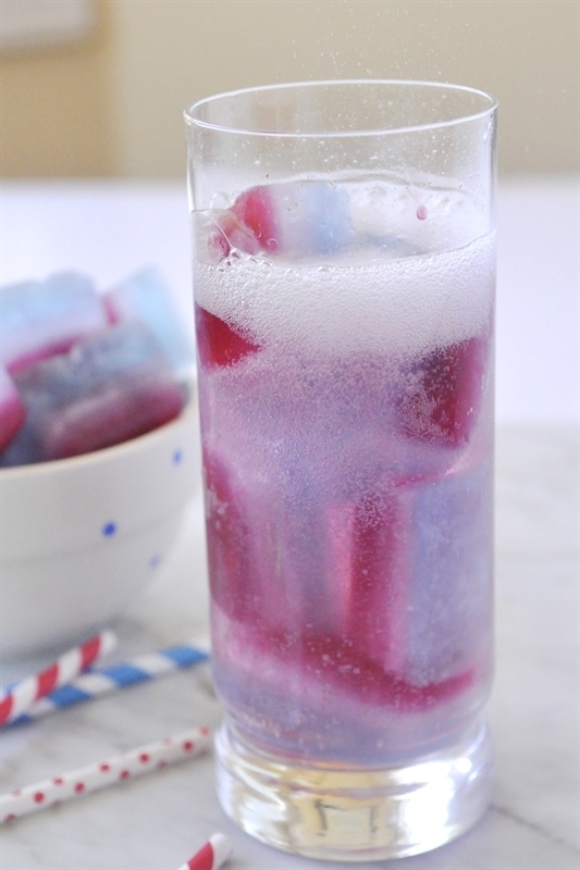 Red White and Blue Ice Cubes