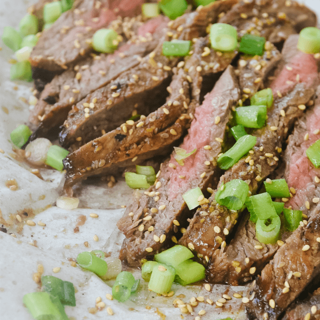 Sliced flank steak