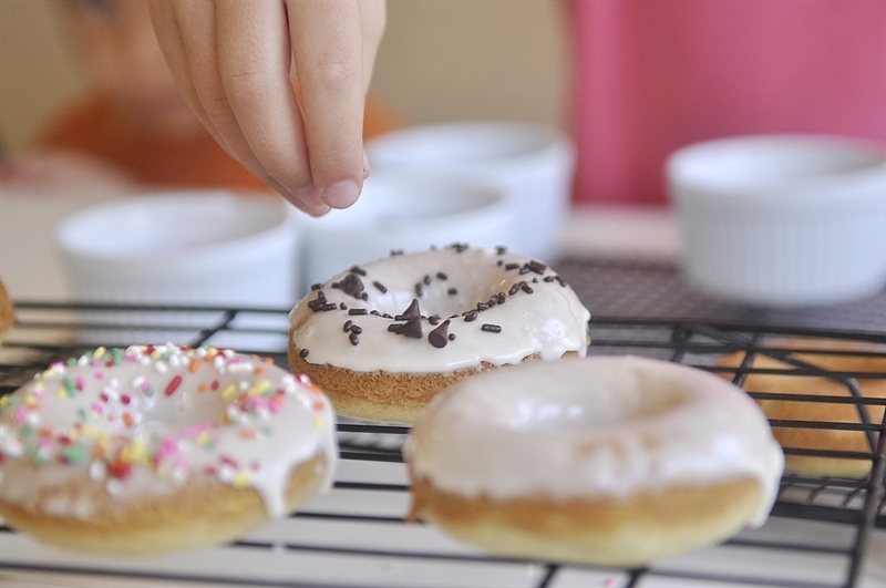 Sprinkles on Baked DOnuts