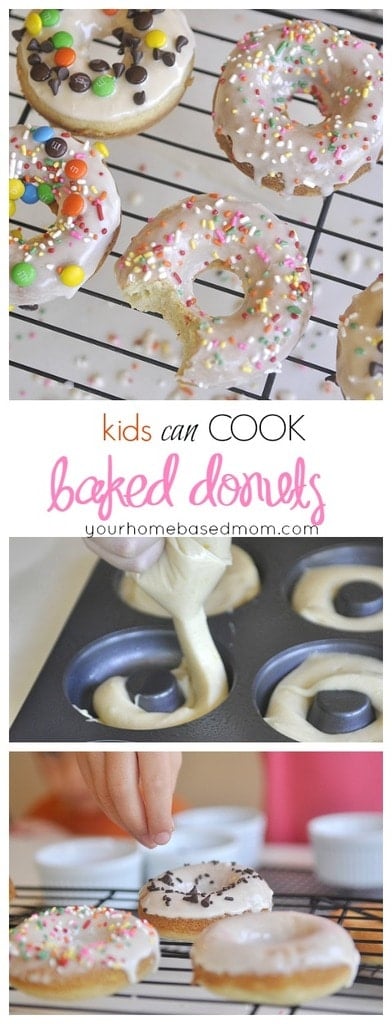 Kids Can Cook Baked Donuts @yourhomebasedmom.com