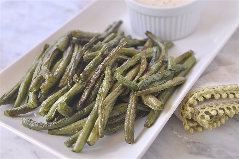 Roasted Green Beans with Spicy Dipping Sauce Your Homebased Mom