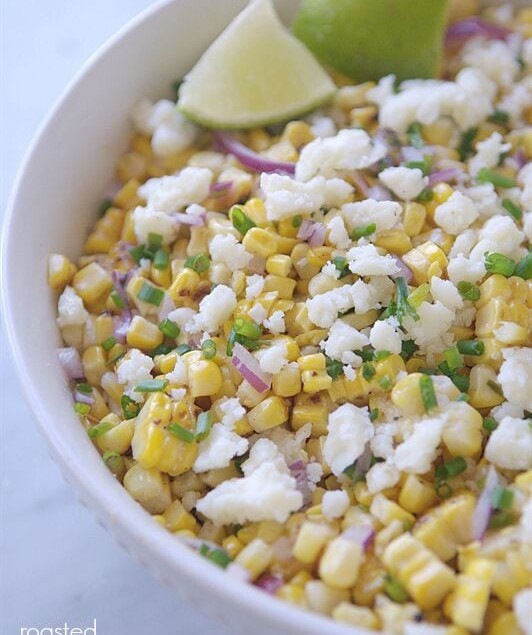 Roasted Mexican Corn Salad - all the flavor of Mexican Corn without having to eat it off the cob!