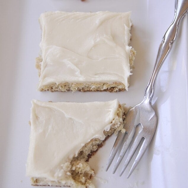 banana bars on a plate