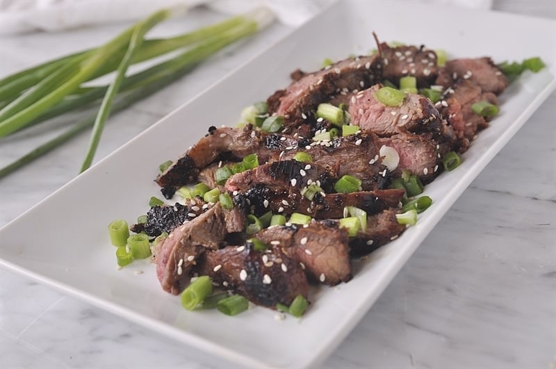 Plate of bulgogi Korean Grilled Beef