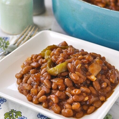 3 Bean Baked Beans with Sausage Recipe from Your Homebased Mom