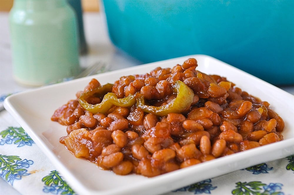 baked beans on a plate