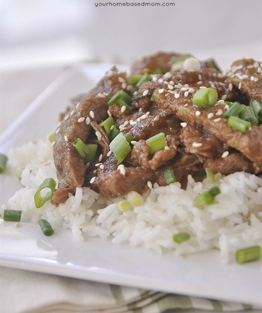 slow cooker mongolian beef is one of my favorite take out foods to make at home. Using the slow cooker makes it super easy.