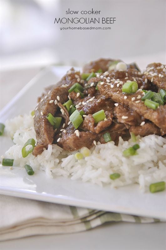 slow cooker Mongolian beef slow cooker mongolian beef over rice