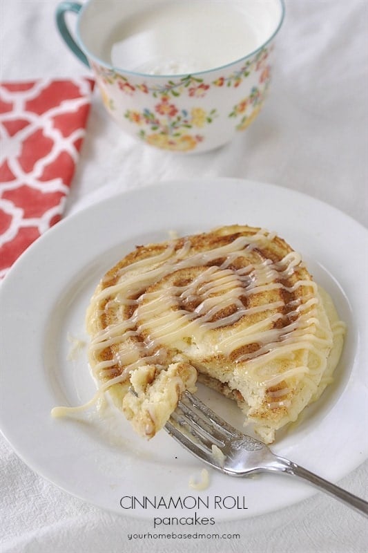 Cinnamon Roll Pancake with Cream Cheese Drizzle - fabulous!