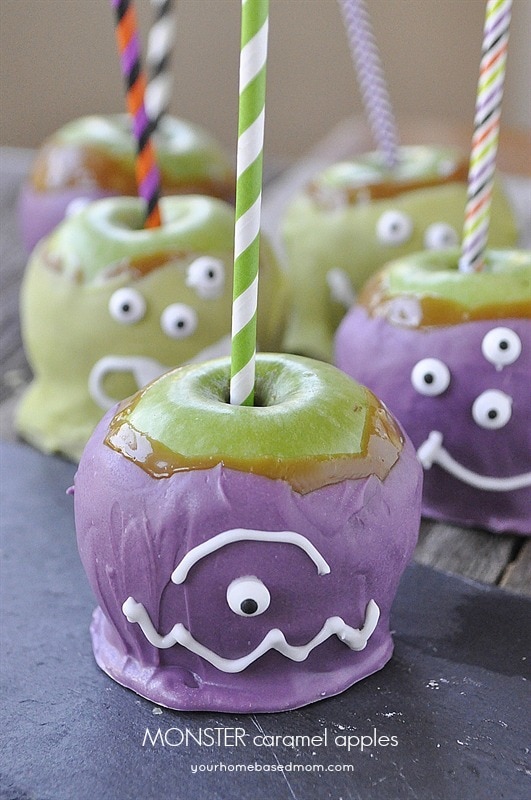 Halloween Monster Caramel Apples