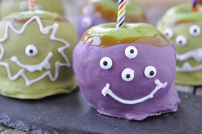 Halloween Monster Caramel Apples