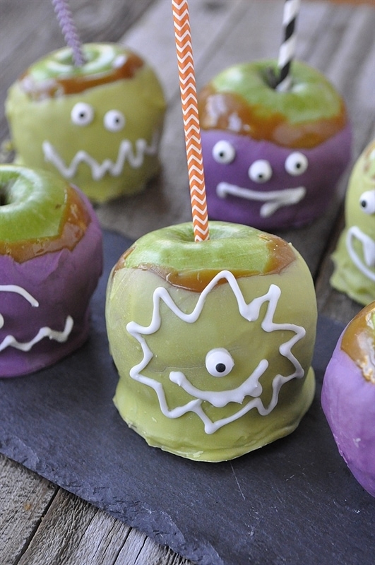 Halloween Monster Caramel Apples