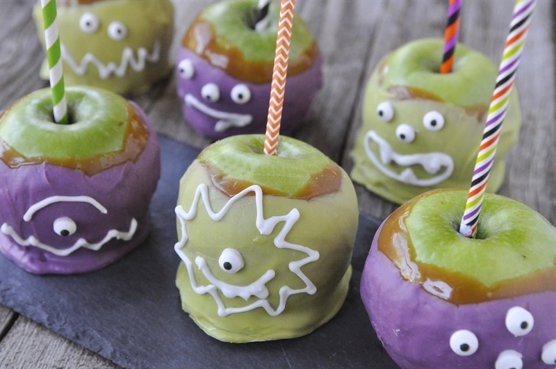 Halloween Monster Caramel Apples