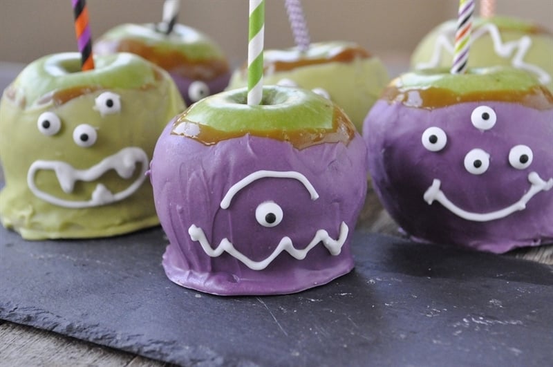 Halloween Monster Caramel Apples