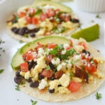 breakfast taco on a tortilla