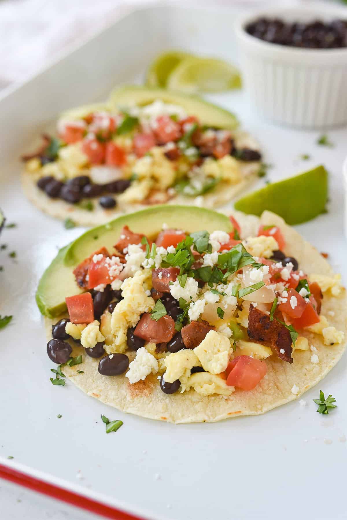 breakfast taco on a tortilla