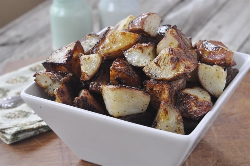 bowl of roasted potatoes